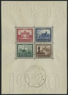 Dt. Reich Bl. 1 O, 1930, Block IPOSTA, Formatverkleinert (45x64), Stempel FLAMMERSFELD, Marken Pracht, Fotobefund H.D. S - Gebruikt