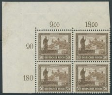 Dt. Reich 453 VB **, 1930, 50 Pf. Nothilfe Im Linken Oberen Eckrandviererblock, Postfrisch, Pracht - Usados