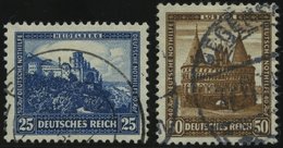 Dt. Reich 461/2 O, 1931, 25 Und 50 Pf. Nothilfe, Normale Zähnung, 2 Prachtwerte, Mi. 140.- - Oblitérés