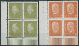 Dt. Reich 465/6 VB **, 1932, Reichspräsidenten In Linken Unteren Eckrandviererblocks, Postfrisch, Pracht, Mi. (120.-) - Usati