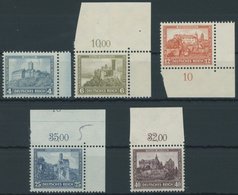 Dt. Reich 474-78 **, 1932, Nothilfe, Randstücke (meist Bogenecken), Postfrischer Prachtsatz, Mi. 190.- - Usati