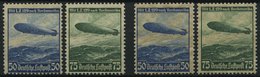 Dt. Reich 606/7X,Y (*),* , 1936, Luftschiff Hindenburg, Beide Wz., 4 Prachtwerte, Mi. 105.- - Autres & Non Classés