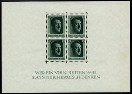 Dt. Reich Bl. 7 **, 1937, Block Hitler, Pracht, Mi. 70.- - Andere & Zonder Classificatie