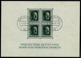 Dt. Reich Bl. 7 O, 1937, Block Hitler Mit Ersttagsstempel, Pracht, R! - Other & Unclassified