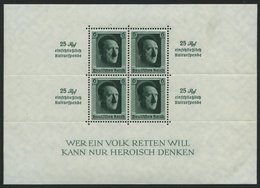 Dt. Reich Bl. 9 *, 1937, Block Kulturspende, Kleine Haftstelle Im Rand, Marken Postfrisch, Pracht - Andere & Zonder Classificatie