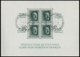 Dt. Reich Bl. 9 O, 1937, Block Kulturspende, Ersttags-Sonderstempel, Pracht, Mi. (90.-) - Other & Unclassified