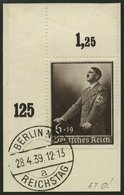 Dt. Reich 694 BrfStk, 1939, 6 Pf. Tag Der Arbeit, Obere Linke Bogenecke, Prachtbriefstück - Other & Unclassified