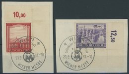 Dt. Reich 804/5 BrfStk, 1941, Wiener Messe In Bogenecken Mit Sonderstempel WIEN Auf Prachtbriefstücken - Autres & Non Classés