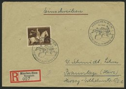 Dt. Reich 854 BRIEF, 1943, 42 Pf. Braunes Band Auf Vorersttags-Einschreibbrief Von 25.7.43, Pracht - Autres & Non Classés