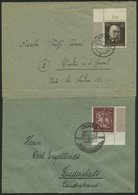 Dt. Reich 861,864 BRIEF, 1943/4, 12 Pf. Goldschmiedekunst Und Prof. Dr. Robert Koch, Je Aus Der Bogenecke Auf Prachtbrie - Andere & Zonder Classificatie