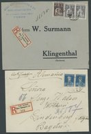 SLG. ALLE WELT 1924/5, 2 Einschreibbriefe Von Portugal Und Argentinien Mit Nummerierten Einschreibzetteln Vom Ausland üb - Oblitérés