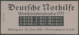 ZUSAMMENDRUCKE MH 31 **, 1932, Markenheftchen Nothilfe, Pracht, Mi. 300.- - Zusammendrucke