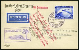ZEPPELINPOST 129Bb BRIEF, 1931, 2. Südamerikafahrt, Bordpost Bis Brasilien, Prachtkarte - Zeppelines