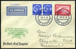 ZEPPELINPOST 214Ac BRIEF, 1933, 2. Südamerikafahrt, Bordpost Rückfahrt, Prachtbrief - Zeppelines