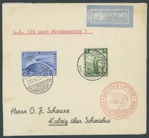 ZEPPELINPOST 406C BRIEF, 1936, 1. Nordamerikafahrt, Auflieferung Frankfurt, Frankiert Mit 2 RM Chicagofahrt, Verkleinert - Zeppelines