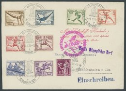 ZEPPELINPOST 427Ab BRIEF, 1936, Olympiafahrt Mit Komplettem Satz Olympia-Marken Und Sonderstempeln, Einschreibbrief Mit  - Zeppelines