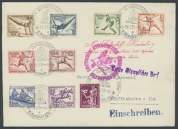 ZEPPELINPOST 427Ab BRIEF, 1936, Olympiafahrt Mit Komplettem Satz Olympia-Marken Und Sonderstempeln, Einschreibbrief Mit  - Zeppelin