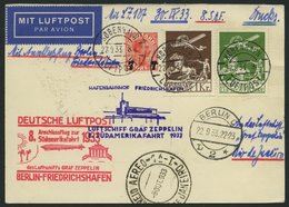 ZULEITUNGSPOST 235B BRIEF, Dänemark: 1933, 8. Südamerikafahrt, Anschlußflug Ab Berlin, Gute Frankatur, Drucksache, Prach - Zeppelin