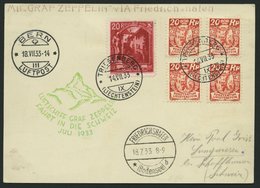 ZULEITUNGSPOST 222 BRIEF, Liechtenstein: 1933, Schweizfahrt, Prachtkarte - Zeppelin
