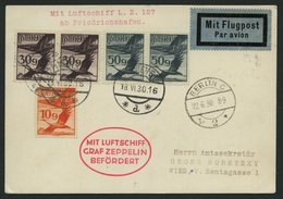 ZULEITUNGSPOST 68 BRIEF, Österreich: 1930, Deutschlandfahrt, Bis Berlin, Prachtkarte - Zeppelin