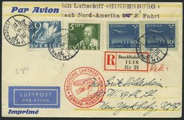 ZULEITUNGSPOST 417 BRIEF, Schweden: 1936, 3. Nordamerikafahrt, Einschreibbrief, Pracht - Zeppelins