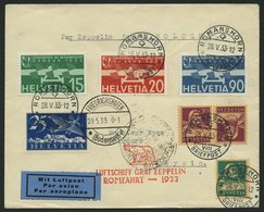 ZULEITUNGSPOST 207Da BRIEF, Schweiz: 1933, Italienfahrt, Abwurf Neapel, Prachtbrief - Zeppelin