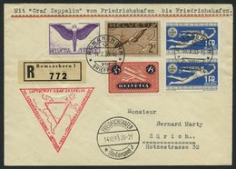 ZULEITUNGSPOST 238Cb BRIEF, Schweiz: 1933, Chicagofahrt, Rundfahrt Friedrichshafen-Friedrichshafen, Einschreibbrief, Pra - Zeppelins