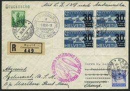 ZULEITUNGSPOST 441 BRIEF, Schweiz: 1936, 10. Nordamerikafahrt, Mit Beifrankatur Von Liechtenstein, Einschreibbrief, Prac - Zeppelin