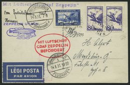 ZULEITUNGSPOST 111 BRIEF, Ungarn: 1931, Fahrt Nach Hannover, Prachtkarte - Zeppelins