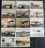 DO-X LUFTPOST 1930-34, 14 Verschiedene Ansichtskarten Mit DOX-Motiven, Meist Ungebraucht, Prachtlot - Lettres & Documents