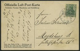 PIONIERFLUGPOST 1909-1914 9/02 BRIEF, 19.5.1912, Heidelberg-Mannheim, Sonderstempel, Prachtkarte - Aerei