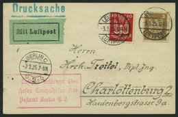 LUFTPOSTBESTÄTIGUNGSSTPL 9-02a BRIEF, BERLIN, Flughafen, R3 In Rot, Drucksache Von LEIPZIG Nach Charlottenburg, Prachtka - Poste Aérienne & Zeppelin