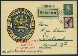 LUFTPOSTBESTÄTIGUNGSSTPL 26-03a BRIEF, DORTMUND, Flugpost, In Rot, Postkarte Von FRANKFURT Nach Dortmund, Pracht - Airmail & Zeppelin