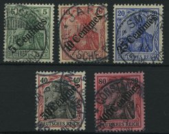 DP TÜRKEI 48-52 O, 1908, Diagonaler Aufdruck, Prachtsatz, Mi. 180.- - Turkse Rijk (kantoren)