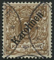 KAROLINEN 1I O, 1899, 3 Pf. Diagonaler Aufdruck, Pracht, Fotoattest Jäschke-L., Mi. 850.- - Carolines