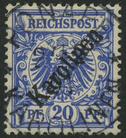 KAROLINEN 4I O, 1899, 20 Pf. Diagonaler Aufdruck, Pracht, Gepr. Jäschke-L., Mi. 160.- - Islas Carolinas