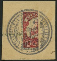 KAROLINEN 9H BrfStk, 1905, 10 Pf. Halbiert 1. Ponape-Ausgabe Auf Postkartenabschnitt, Pracht, Mi. (70.-) - Islas Carolinas