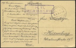 DT. FP IM BALTIKUM 1914/18 K.D. FELDPOSTEXPED. D. 41. INFANTERIE-DIV. C, 16.8.16, Auf Ansichtskarte (Livländische Schwei - Lettland