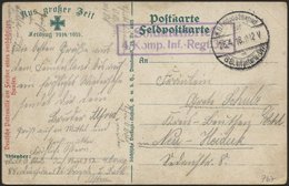 LETTLAND 767 BRIEF, K.D. FELDPOSTEXPED. 88. INFANTERIE-DIV., 25.4.18, Auf Farbiger Ansichtskarte (Deutsche Patrouille Am - Lettland