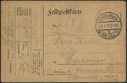 DT. FP IM BALTIKUM 1914/18 K.D. FELDPOSTEXPED. DER 202. INFANT.-DIV. A, 9.1.17, Auf Feldpost-Vordruckkarte Nach Wipshaus - Lettonie