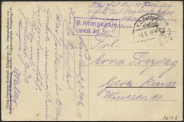 LETTLAND 1652I BRIEF, K.D. FELDPOST=STATION NR. 33, Type I, 3.5.16, Auf Ansichtskarte (Mitau-Wintersport) Nach Gerau, Mi - Letland