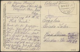 DT. FP IM BALTIKUM 1914/18 K.D. FELDPOSTSTATION NR. 264 **, 28.10.16, Auf Ansichtskarte (Der Markt In Janiszky In Kurlan - Letland