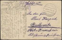 DT. FP IM BALTIKUM 1914/18 KAIS. DEUTSCHE FELDPOSTSTATION NR. 211, 7.10.15, Auf Ansichtskarte (Das Verwaltungsgebäude De - Lettonia