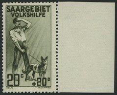 SAARGEBIET 104III **, 1926, 20 Pf. Volkshilfe Mit Abart Apostroph Zwischen L Und K In Volkshilfe Retuschiert (weißer Fle - Otros & Sin Clasificación