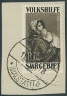 SAARGEBIET 141 BrfStk, 1929, 10 Fr. Gemälde II, Prachtbriefstück, Kurzbefund Geigle, Mi. (170.-) - Altri & Non Classificati