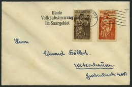 SAARGEBIET 199/200 BRIEF, 1935, 40 Und 60 C. Volksabstimmung Mit Abstimmungsstempel Auf Prachtbrief - Andere & Zonder Classificatie