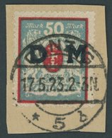 DIENSTMARKEN D 33X BrfStk, 1923, 50 M. Rot/mittelgrünlichblau, Wz. 3X, Zeitgerechte Entwertung DANZIG 5, Prachtbriefstüc - Other & Unclassified