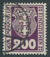 PORTOMARKEN P 16Y O, 1923, 200 Pf. Dunkelpurpur, Zeitgerechte Entwertung (DA)NZIG (5)f, Pracht, Fotoattest Gruber, Mi. 1 - Altri & Non Classificati