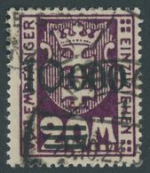 PORTOMARKEN P 27I O, 1923, 10000 Auf 20 M Dunkelpurpur, Aufdruck Rußig, Zeitgerechte Entwertung PRAUST 1, Pracht, Fotoat - Other & Unclassified