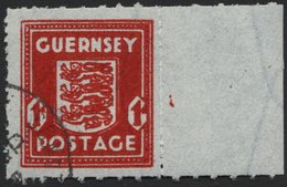 GUERNSEY 5 O, 1942, 1 P. Banknotenpapier Mit Breitem Rand, Pracht - Occupation 1938-45